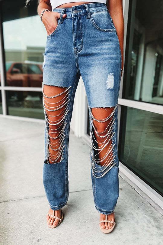Jeans Women's  Straight-leg Pants
