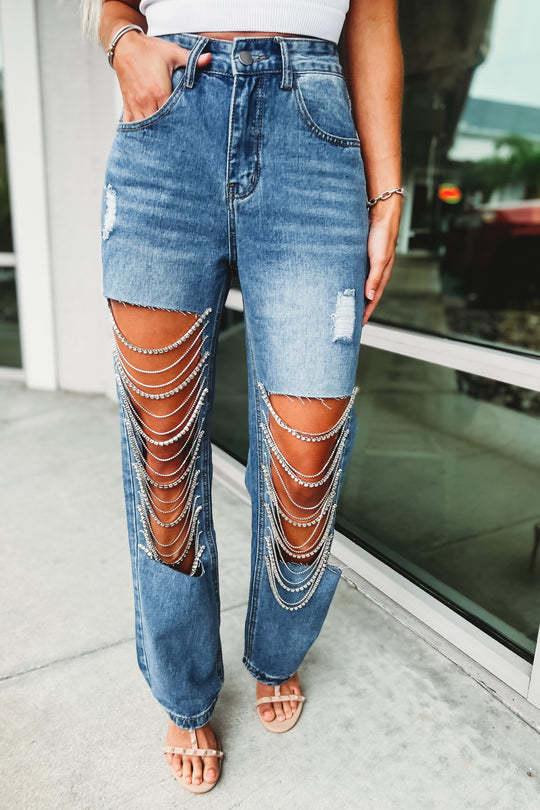 Jeans Women's  Straight-leg Pants