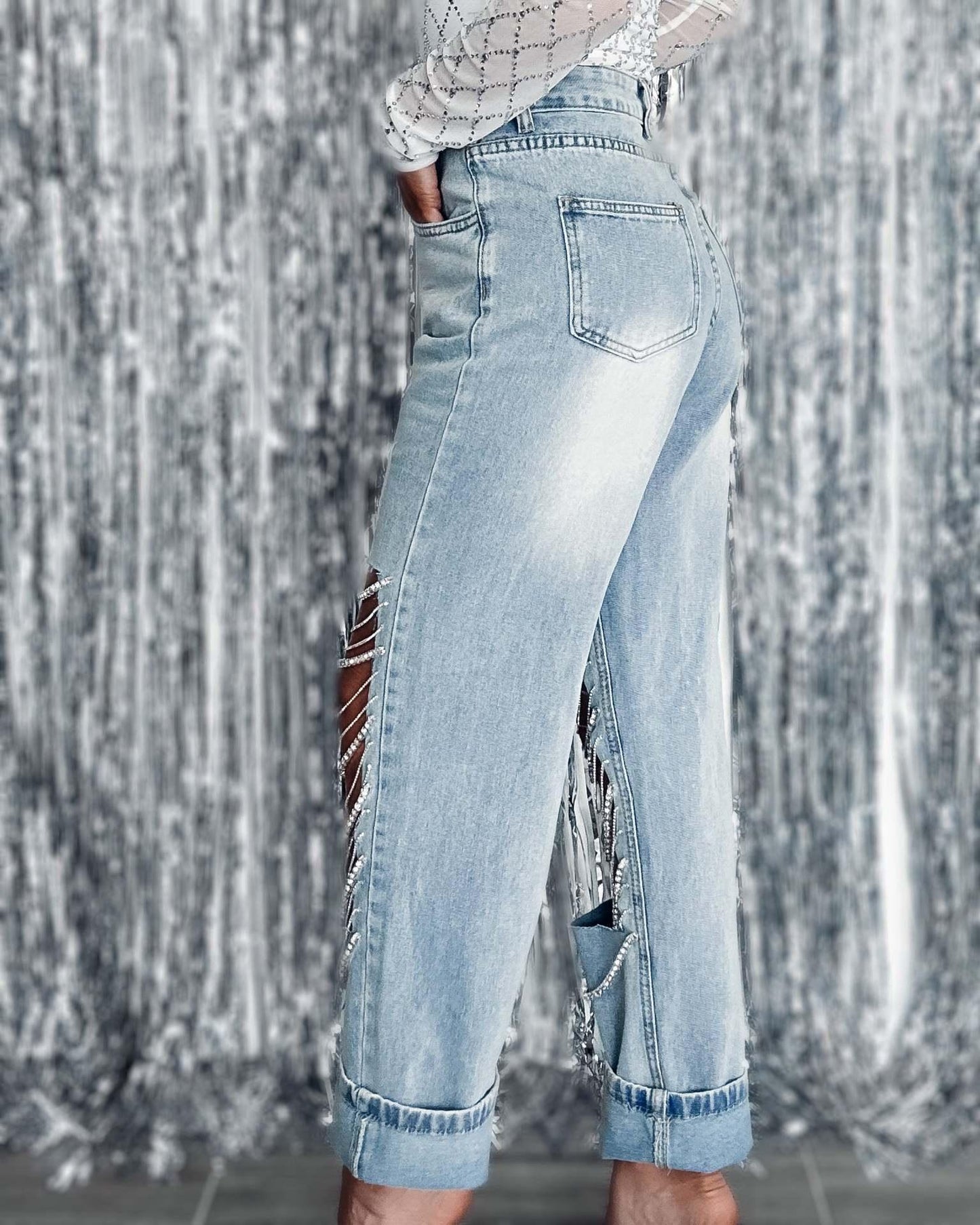 Jeans Women's  Straight-leg Pants
