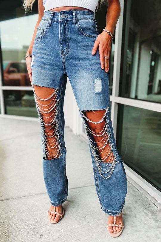 Jeans Women's  Straight-leg Pants